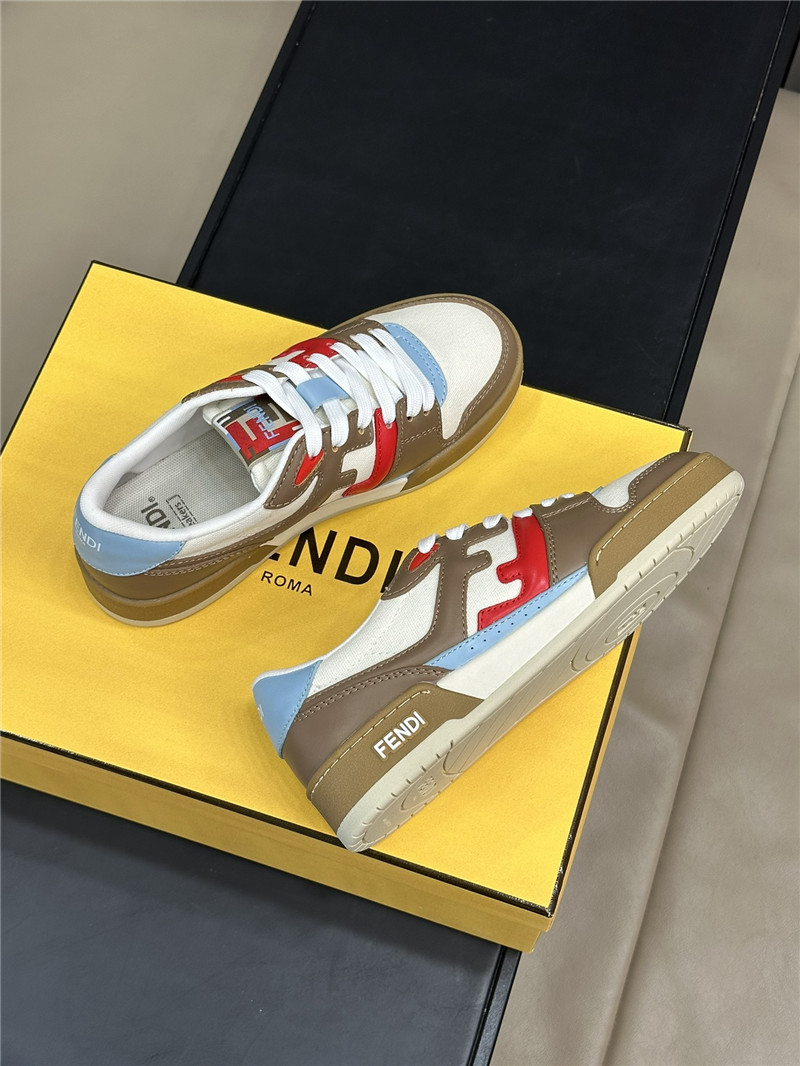 F**di match panelled leather sneakers
