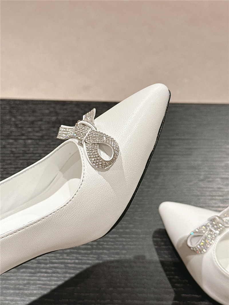Ch**el bow high heel leather shoes best replica shoes website