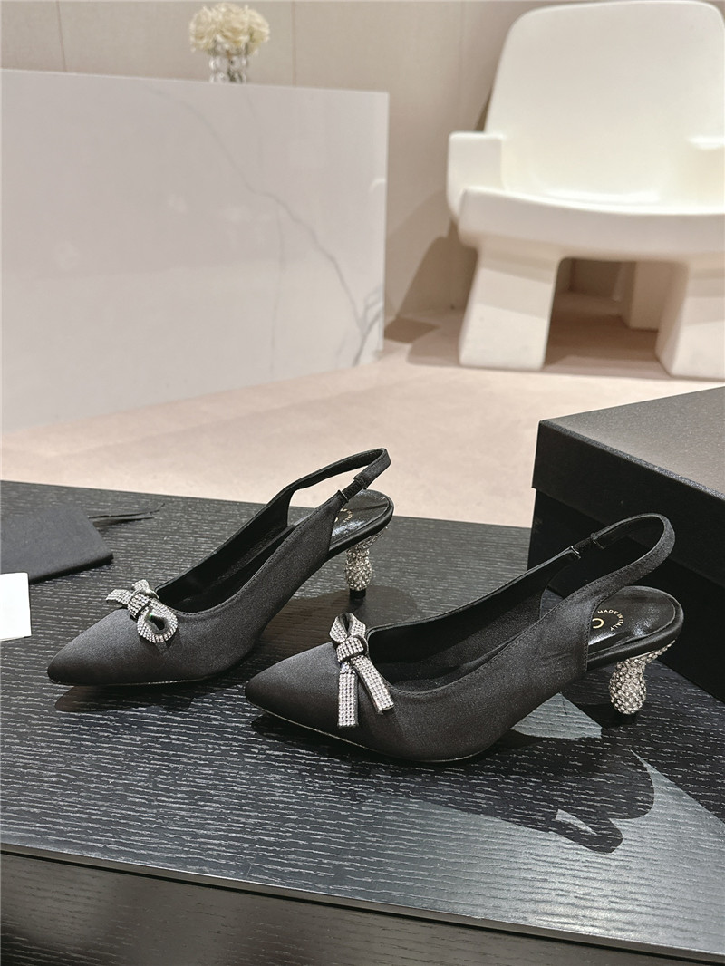 Ch**el bow high heel leather shoes best replica shoes website