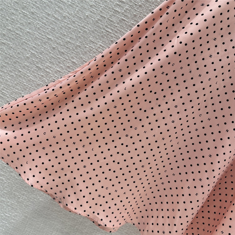 Ch**el pink polka dot logo print skirt replica clothing sites