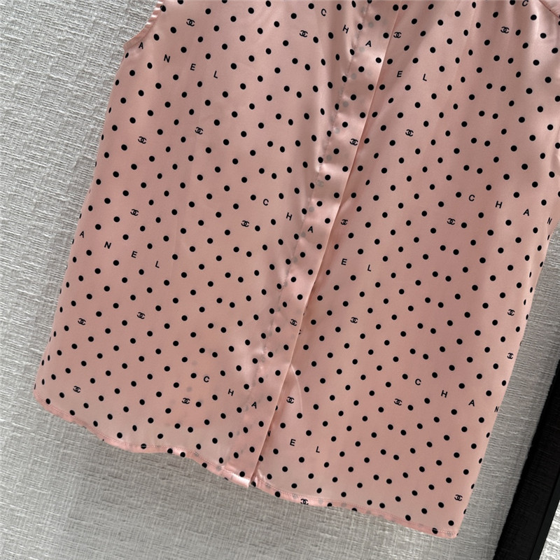 Ch**el pink polka dot logo print suit replicas clothes
