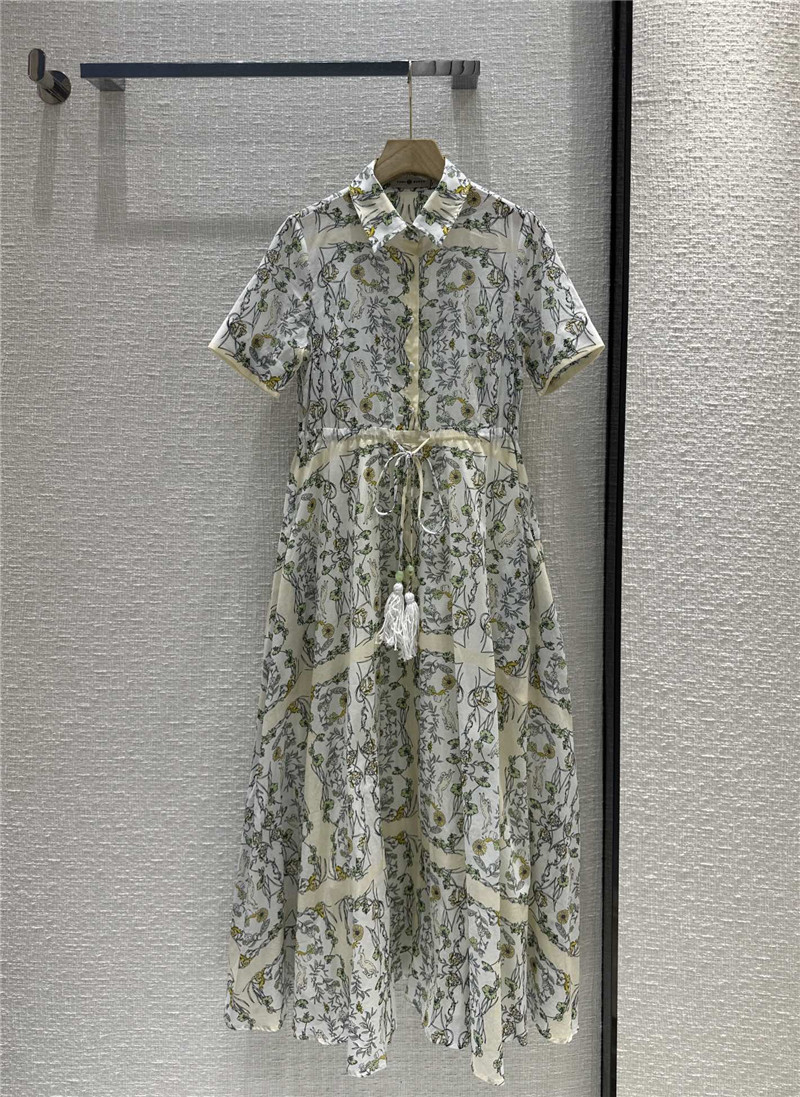 tory burch rabbit vine print silk cotton dress replica clothes