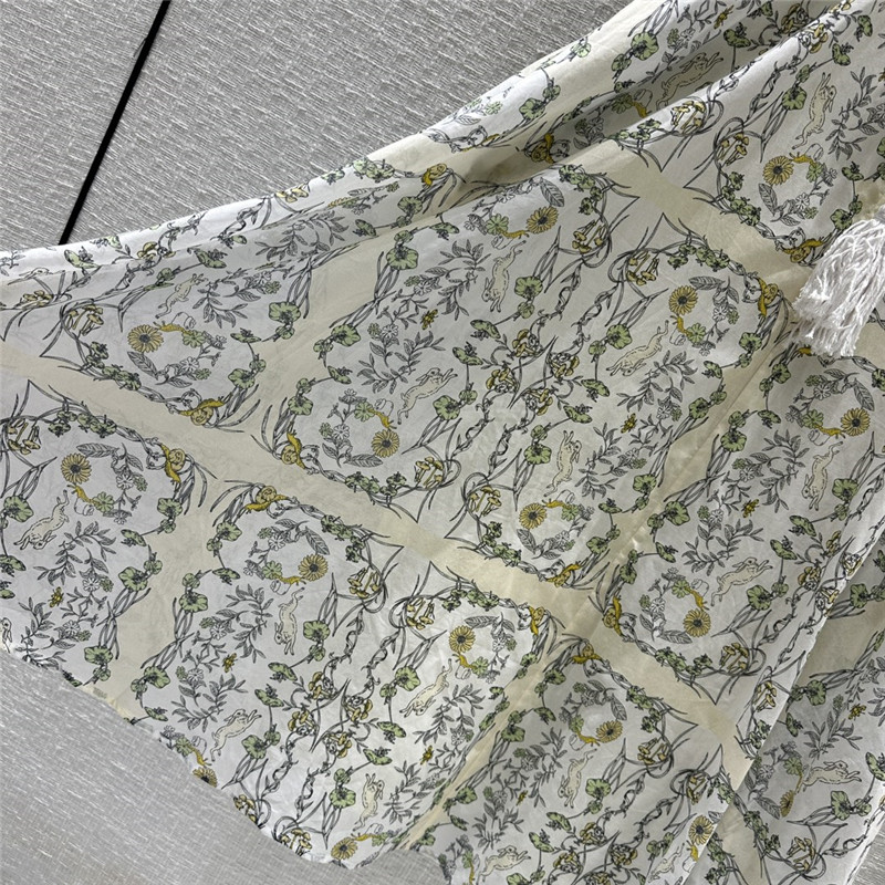 tory burch rabbit vine print silk cotton dress replica clothes