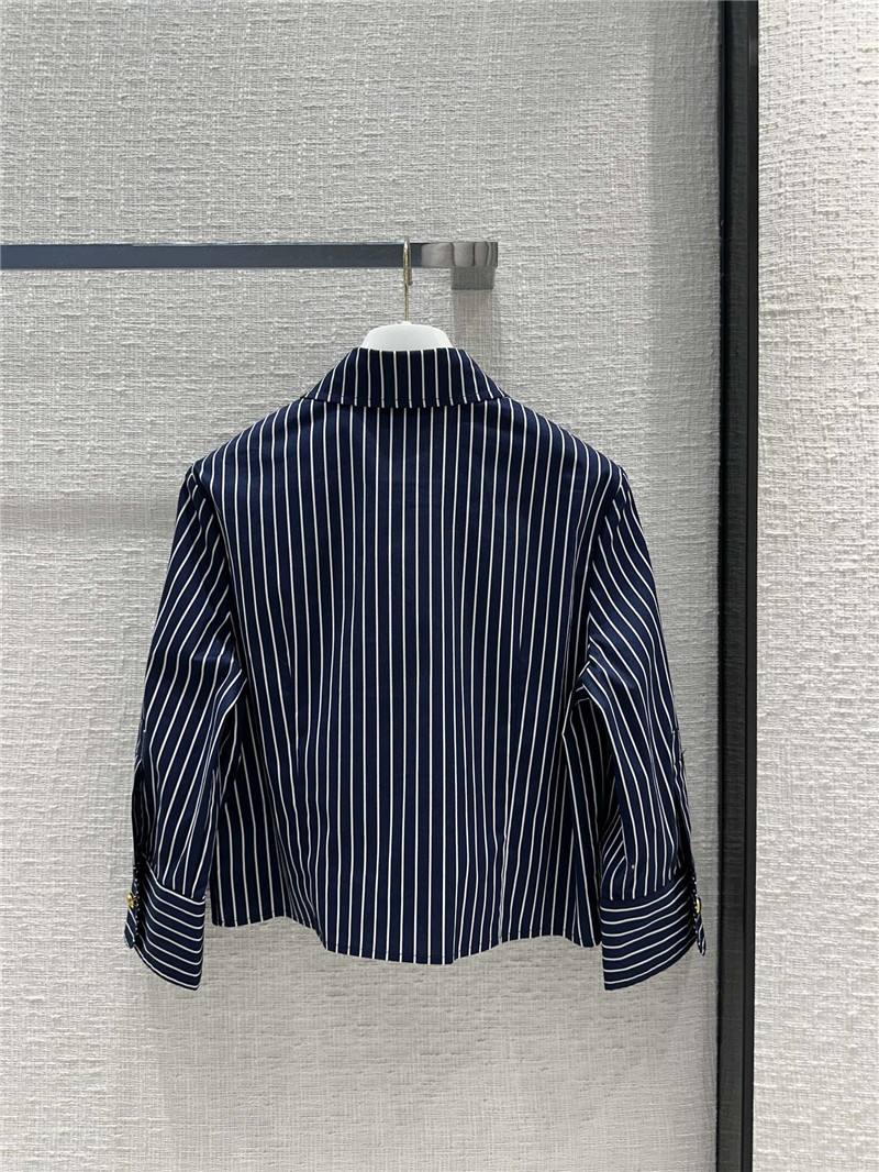 Pra*a logo embroidered striped shirt replica d&g clothing