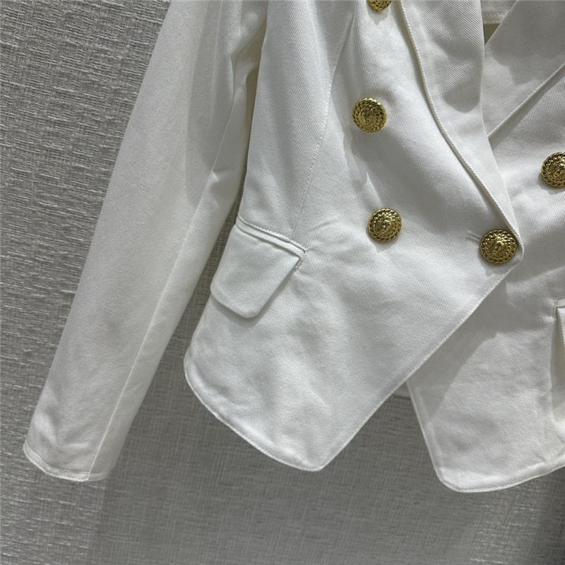 Balmain white denim blazer replica clothing sites