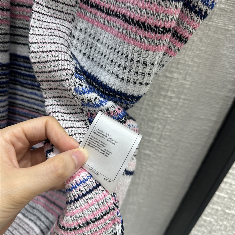 Ch**el colorful striped knitted vest cardigan replicas clothes