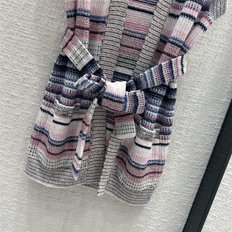 Ch**el colorful striped knitted vest cardigan replicas clothes