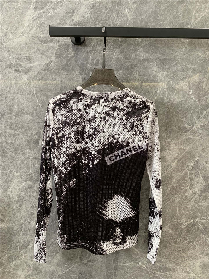 Ch**el retro tie-dye printed bottoming shirt replica clothing