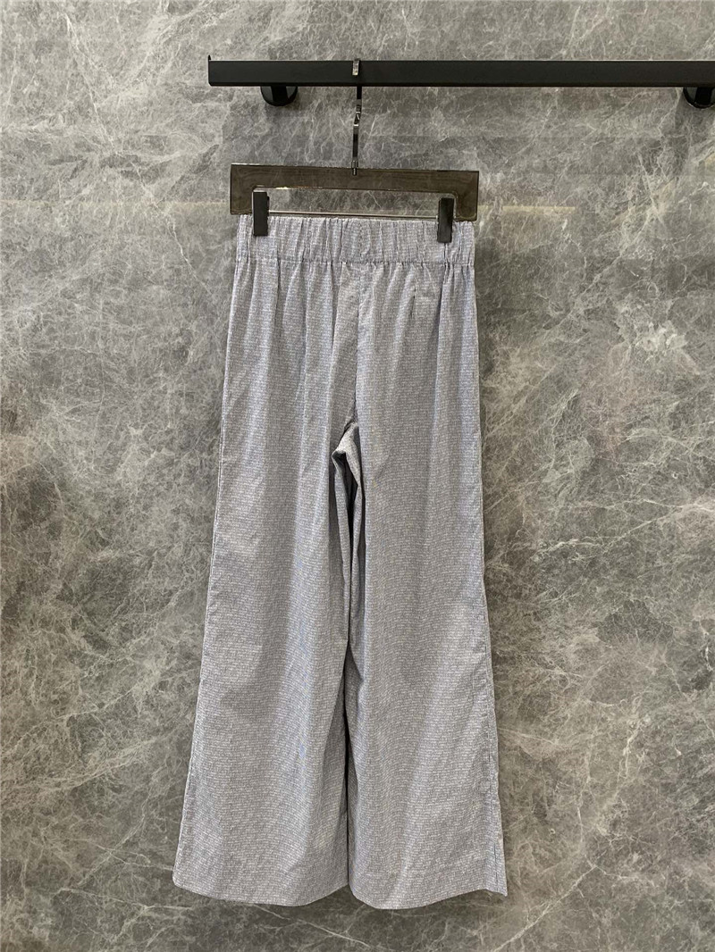 Ch**el elastic waist striped wide leg pants replica clothing