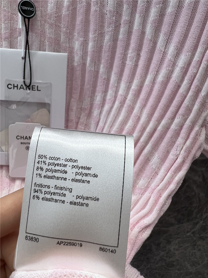 Ch**el jacquard letter contrast top replica clothes