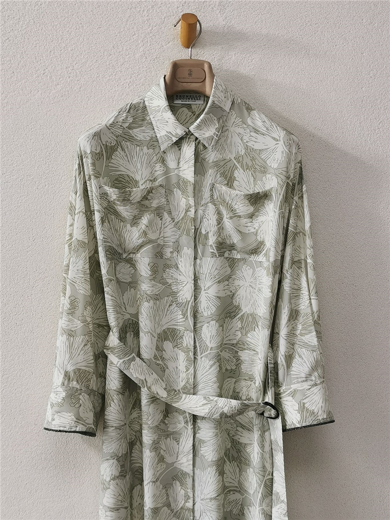BC silk screen silk silk lace-up shirt dress replica clothing