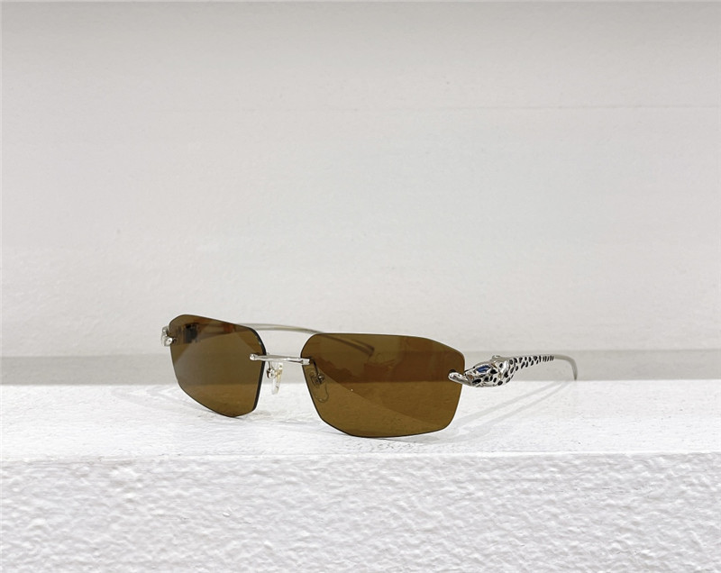 C A R T I E R Rimless Leopard Sunglasses