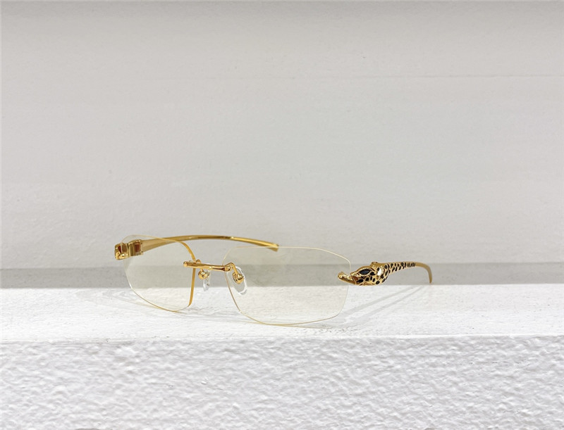 C A R T I E R Rimless Leopard Sunglasses