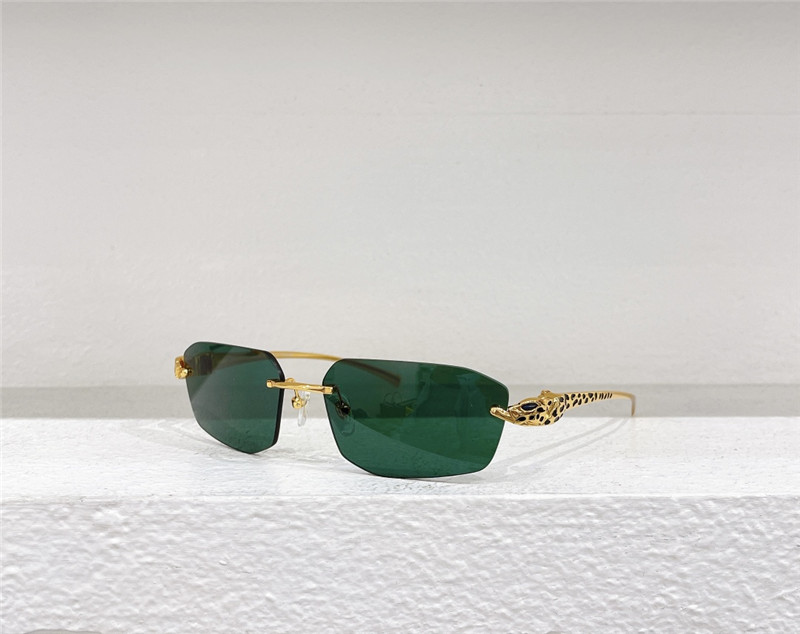 C A R T I E R Rimless Leopard Sunglasses