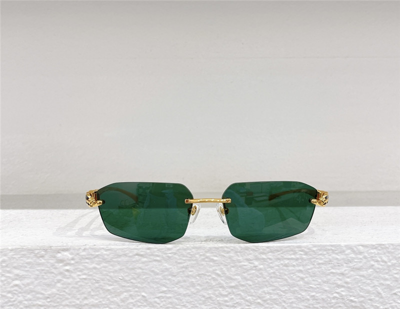 C A R T I E R Rimless Leopard Sunglasses