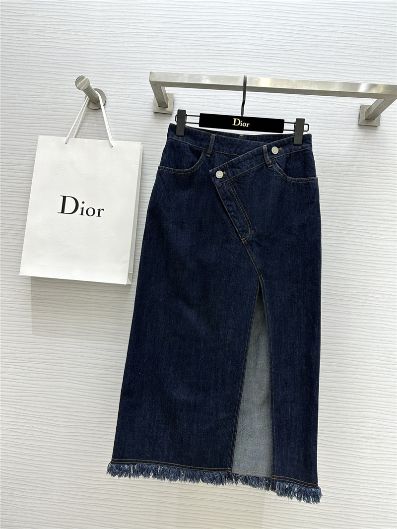 D10r irregular cut slit denim skirt replicas clothes