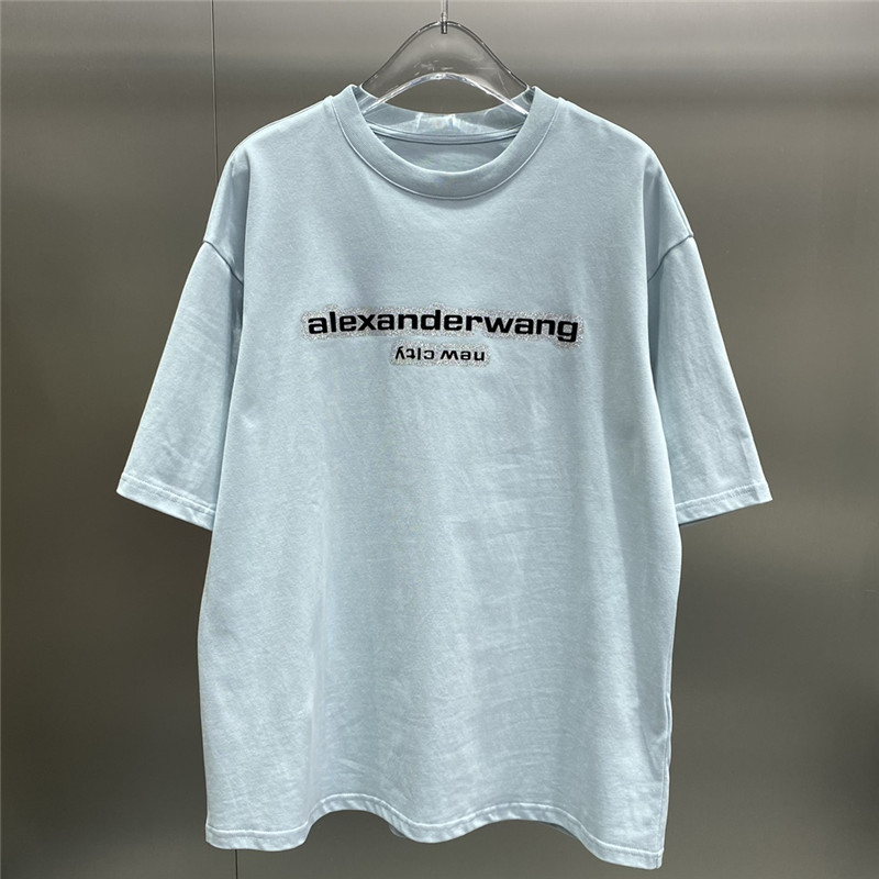 A1exa*der wang letter logo round neck t-shirt replicas clothes