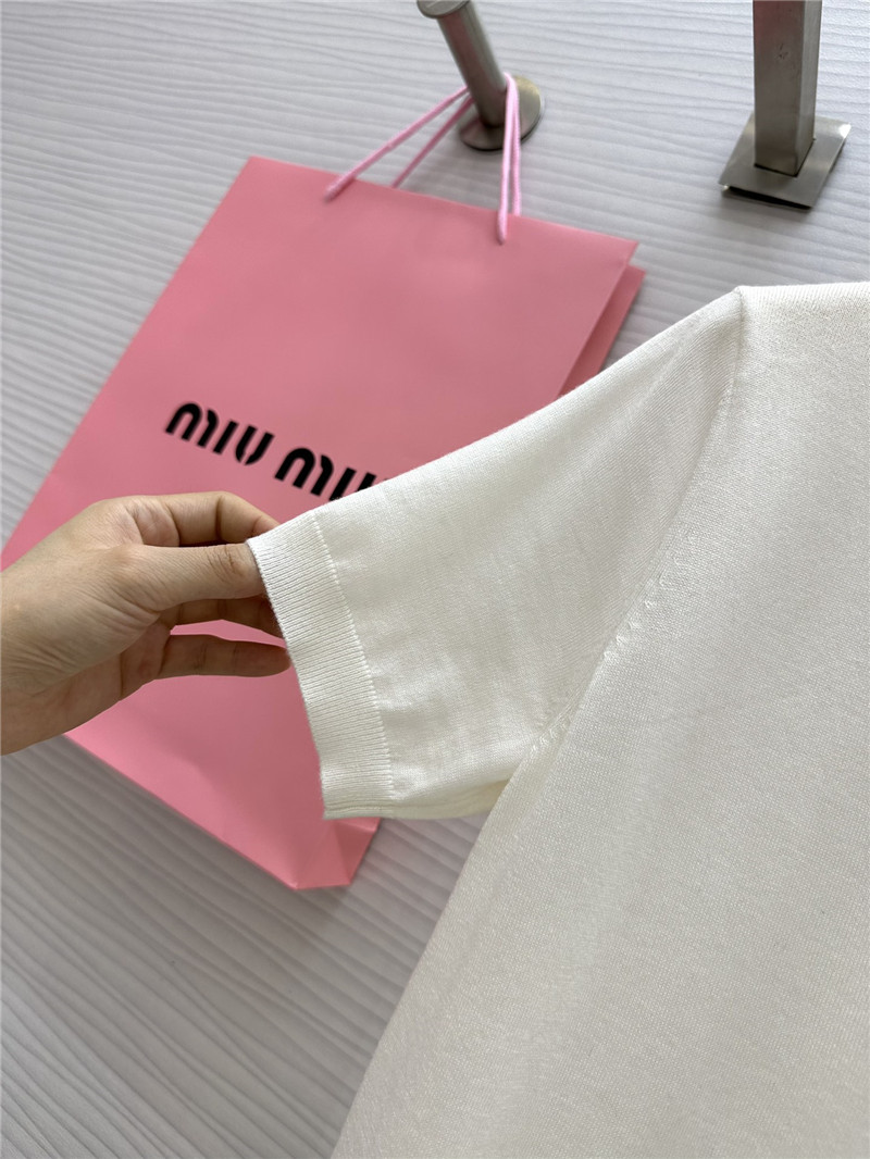 M1um1u small logo knitted short sleeve replica clothing sites
