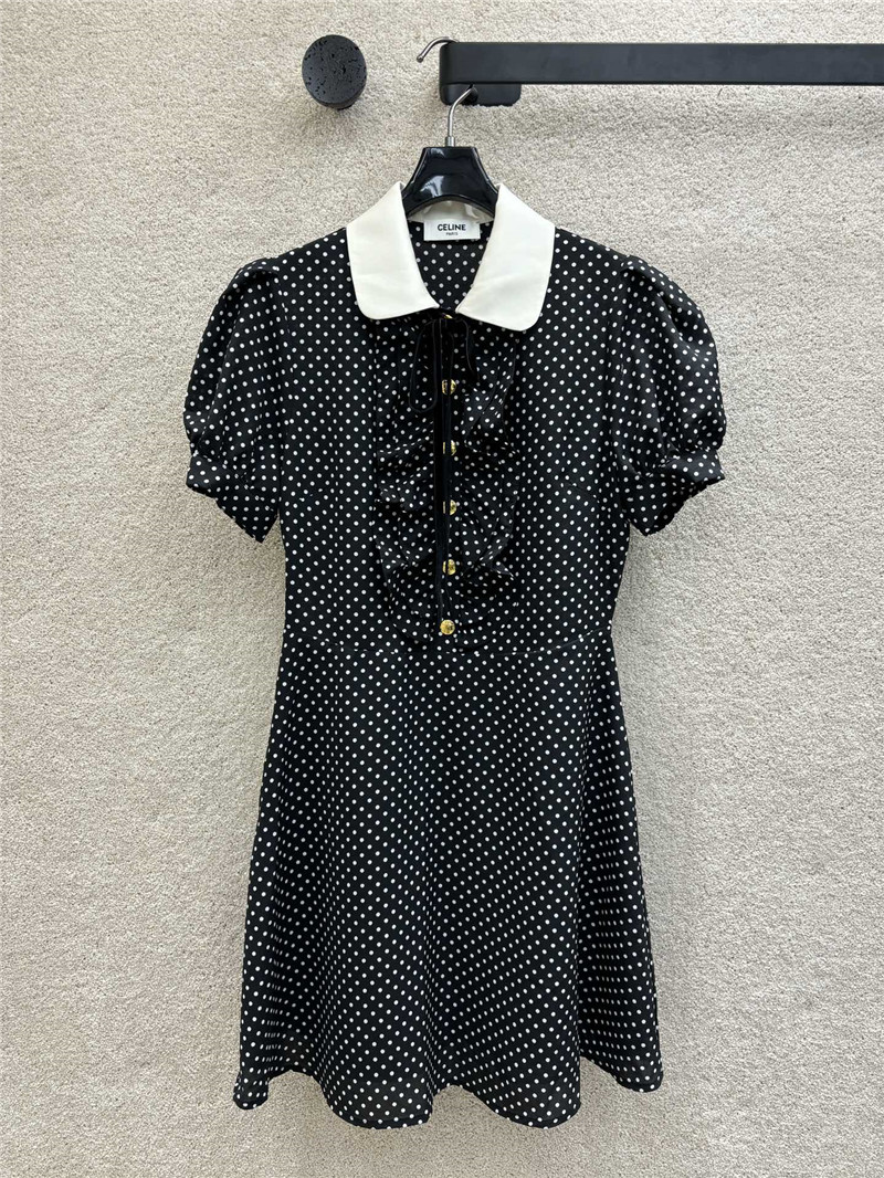Ce1i*e ribbon polka dot dress replica designer clothes
