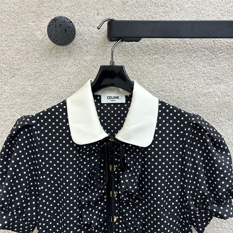 Ce1i*e ribbon polka dot dress replica designer clothes