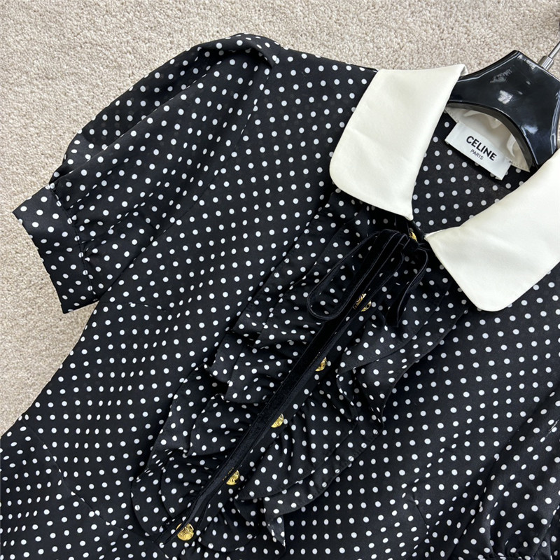 Ce1i*e ribbon polka dot dress replica designer clothes