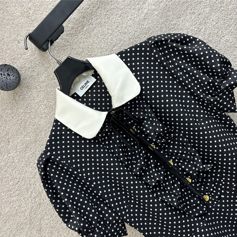 Ce1i*e ribbon polka dot dress replica designer clothes