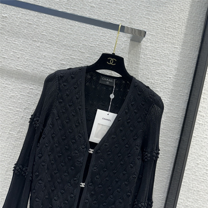 Ch**el hook fastening knitted cardigan in black