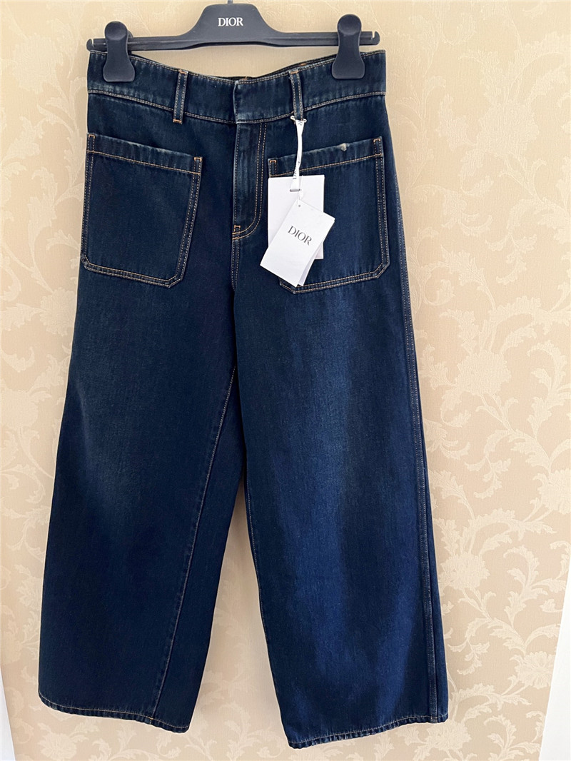 D10r dark blue wide leg jeans replica d&g clothing