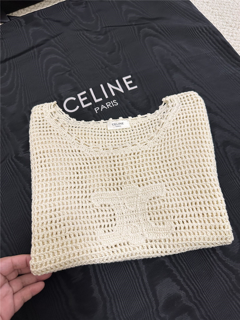 Ce1i*e hollow short sleeve replica designer clothes