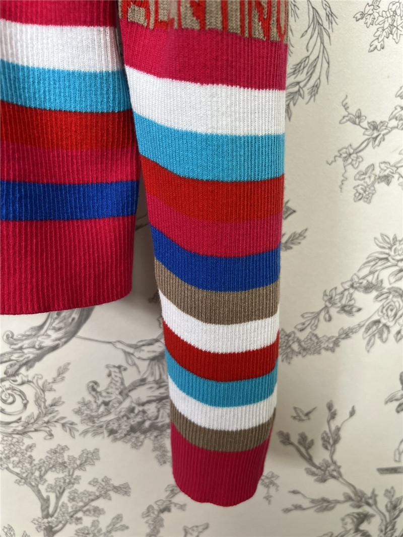 Va1e*ntin0 logo jacquard striped cardigan
