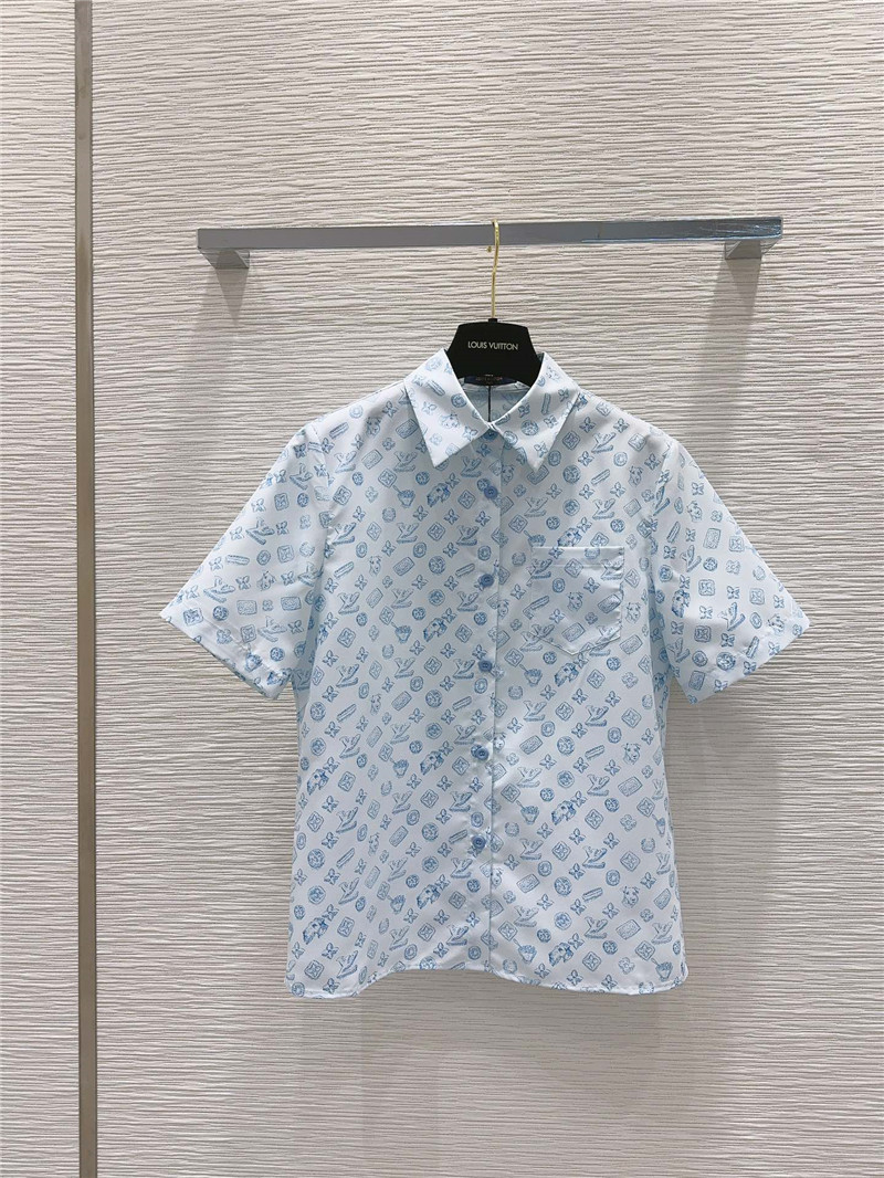 l0vis Vvtt0n lv lapel shirt + shorts set replica clothing