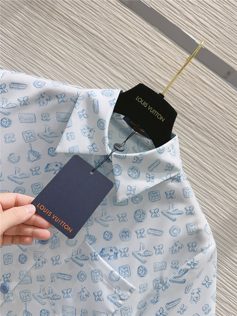 l0vis Vvtt0n lv lapel shirt + shorts set replica clothing