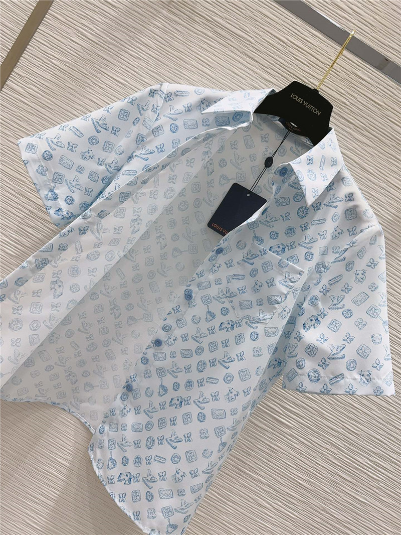 l0vis Vvtt0n lv lapel shirt + shorts set replica clothing