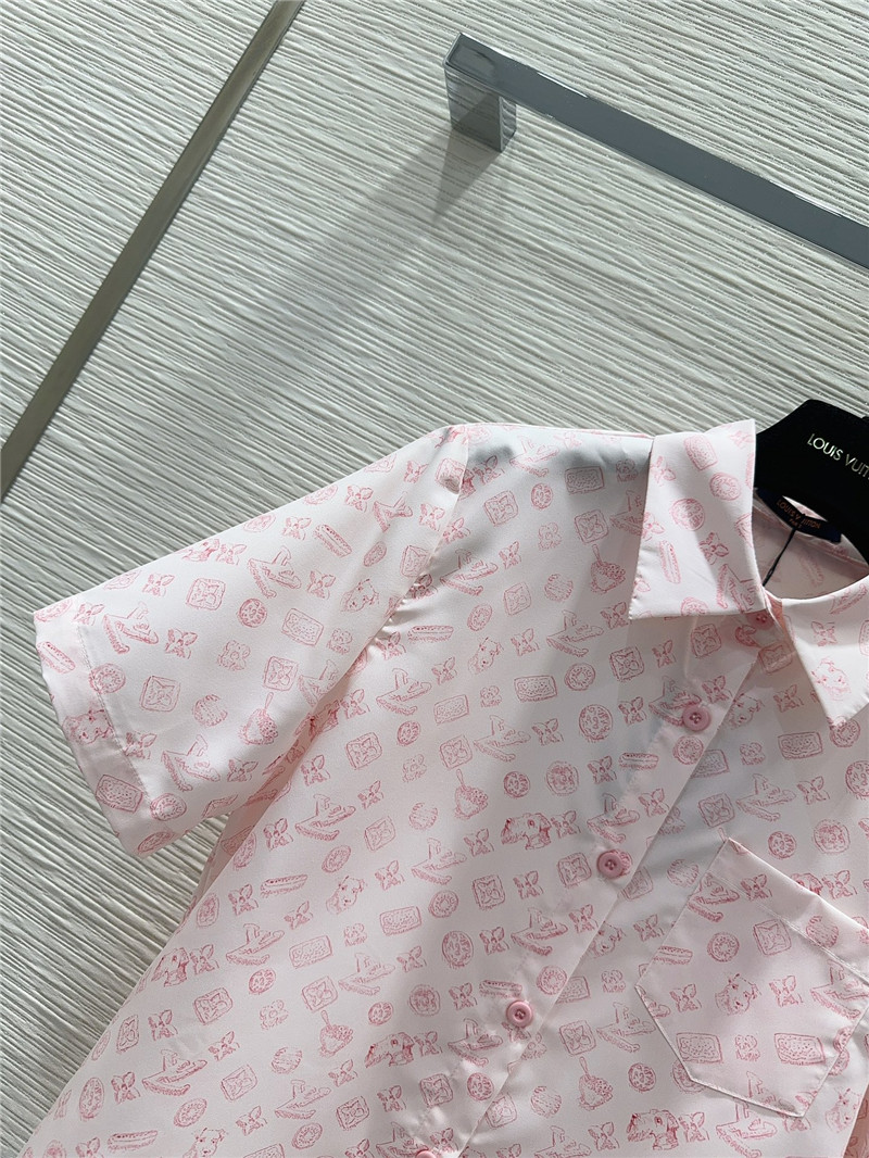 l0vis Vvtt0n lv lapel shirt + shorts set replica clothing