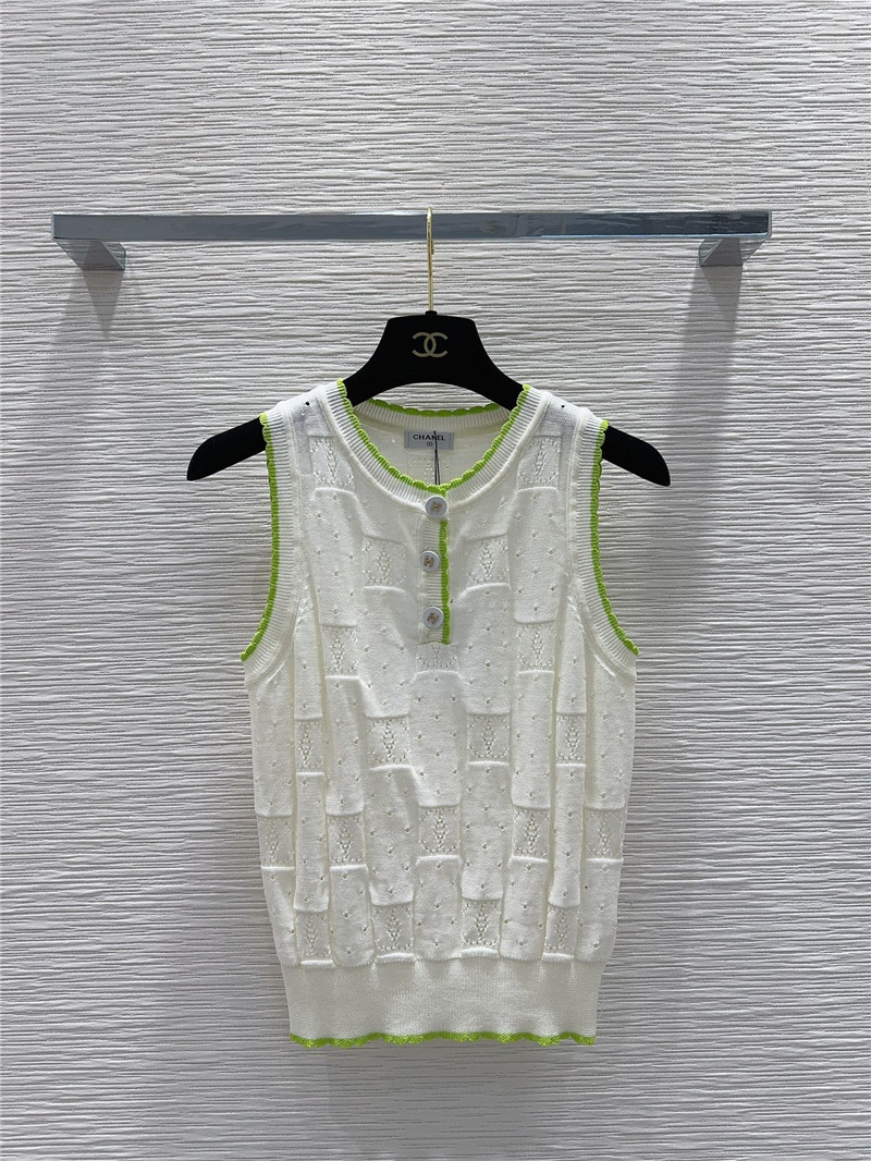 Ch**el crew neck sweater sleeveless vest replica designer clothes