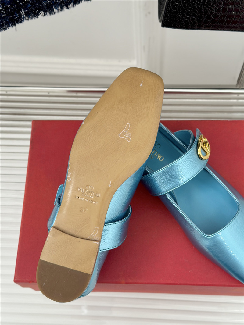 Va1e*ntin0 metal v buckle mary jane shoes replica designer shoes