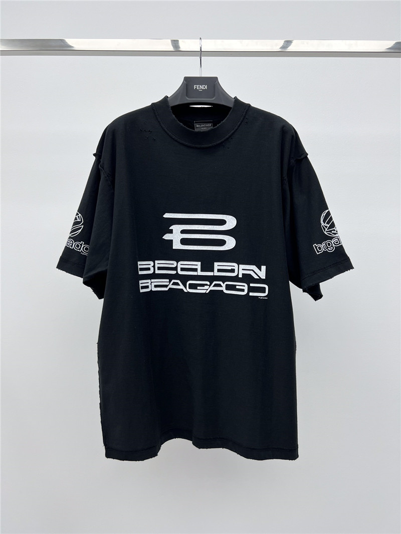 Ba1en*iaga ripped printed t-shirt replica d&g clothing
