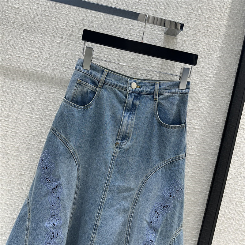 Chloé hollow embroidered denim skirt replica d&g clothing