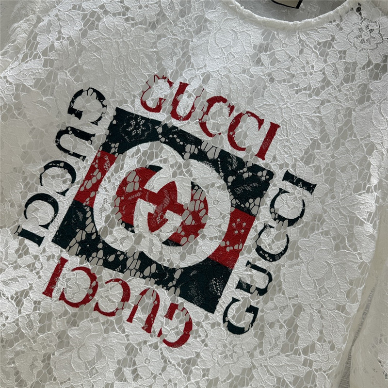 Gvc*1 zippered round neck lace short sleeve top replica clothes