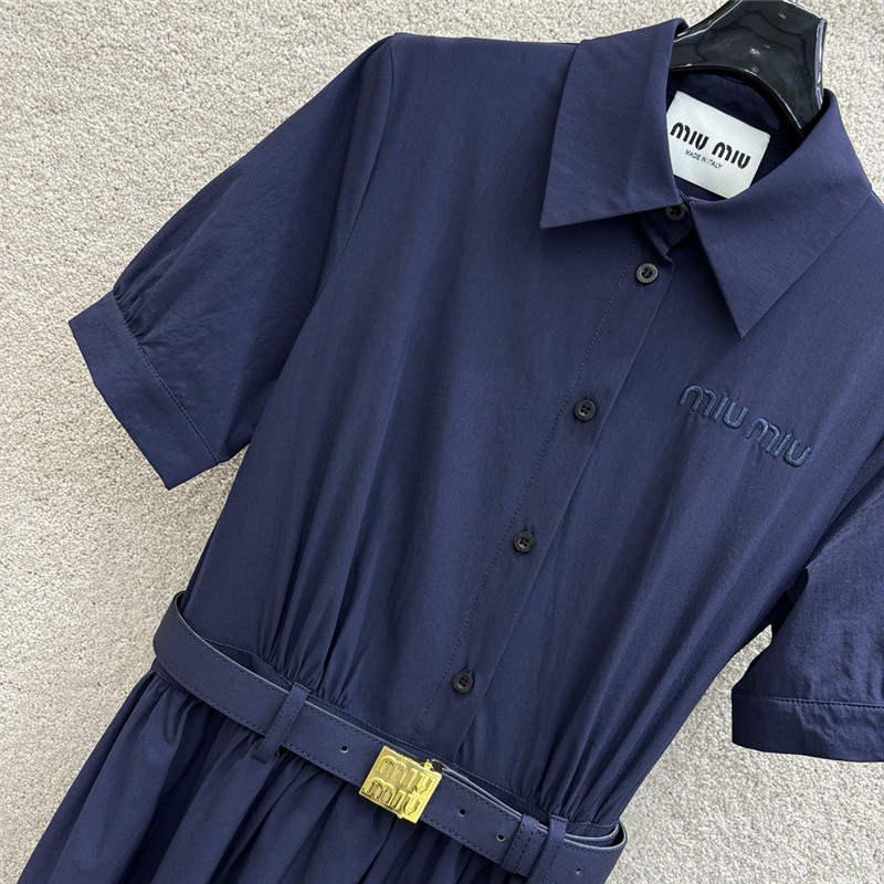 M1um1u metal buckle waist short dress replica designer clothes