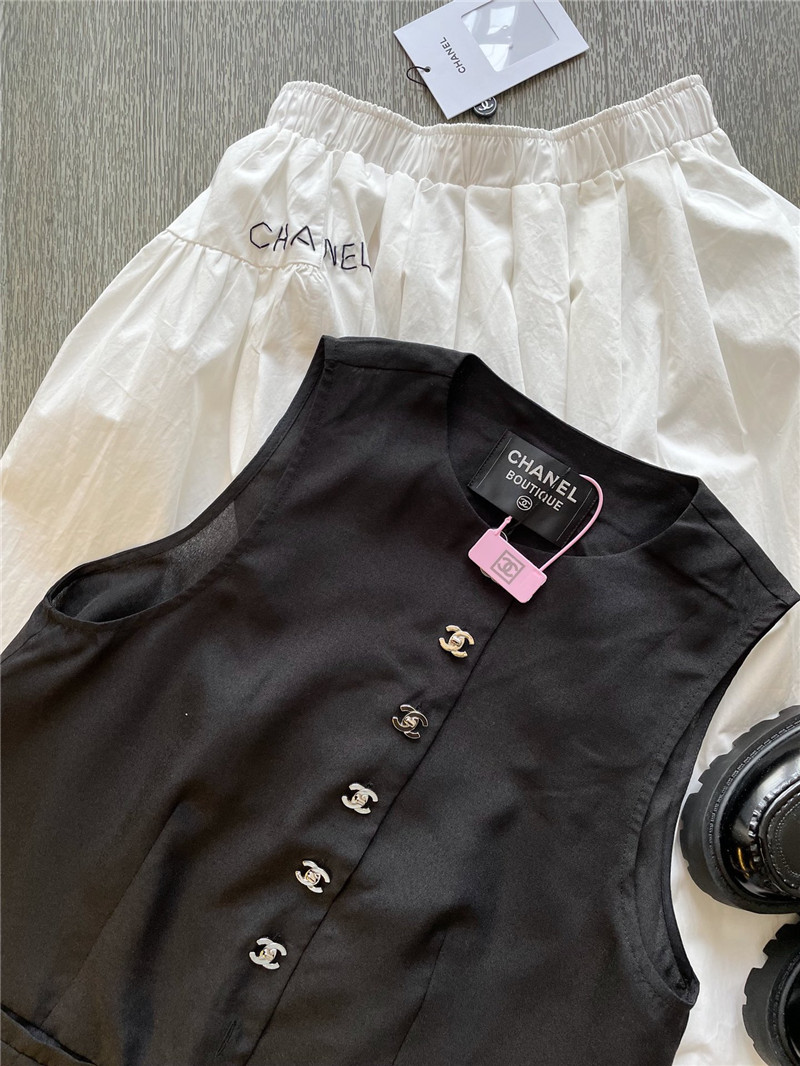 Ch**el linen cotton vest replica designer clothing websites