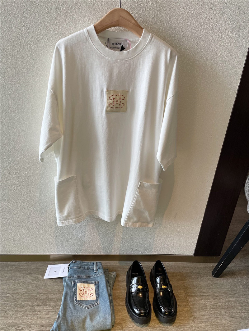 Ch**el basic large pocket short sleeve replica clothes
