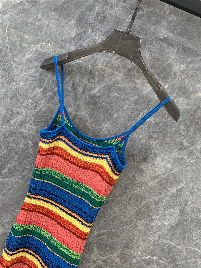 M1um1u rainbow dopamine knitted long dress replicas clothes