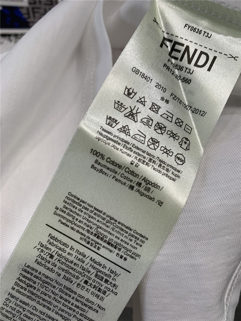 F**di ff letter print short-sleeved t-shirt replica d&g clothing