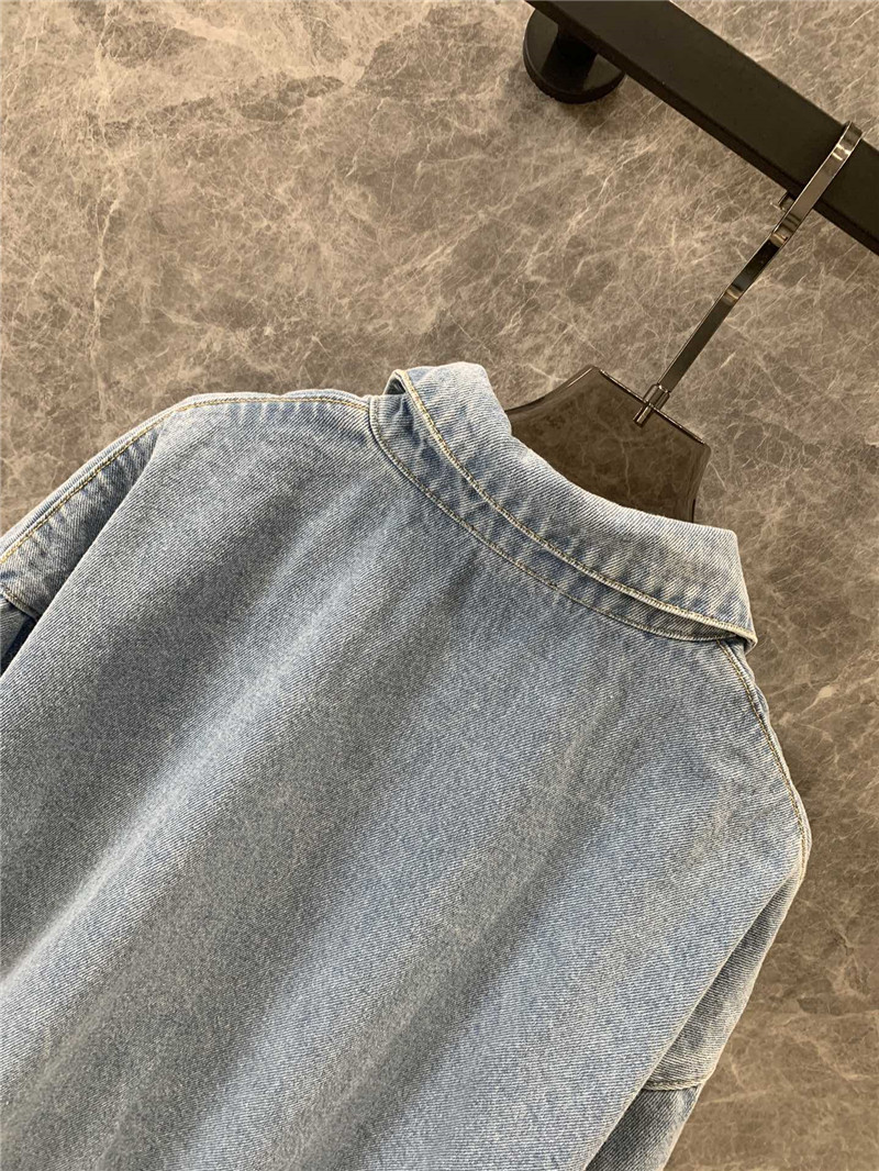 Pra*a silhouette denim jacket replica designer clothes