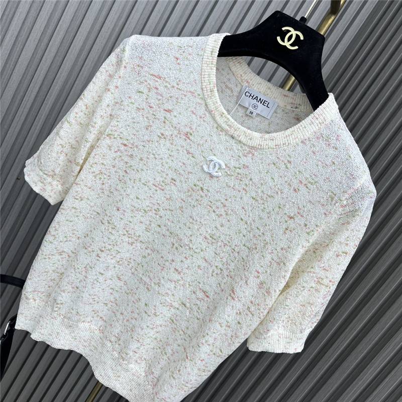 Ch**el knitted short sleeve top replica d&g clothing