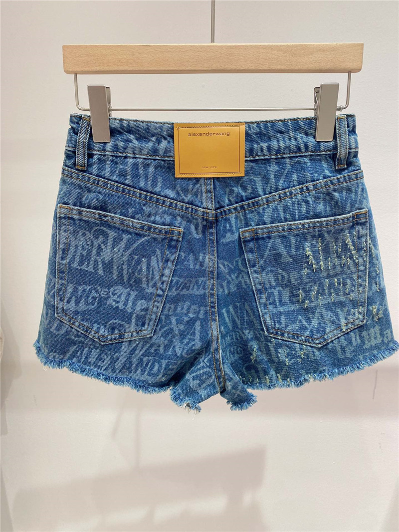 A1exa*der wang printed denim shorts replica clothing sites