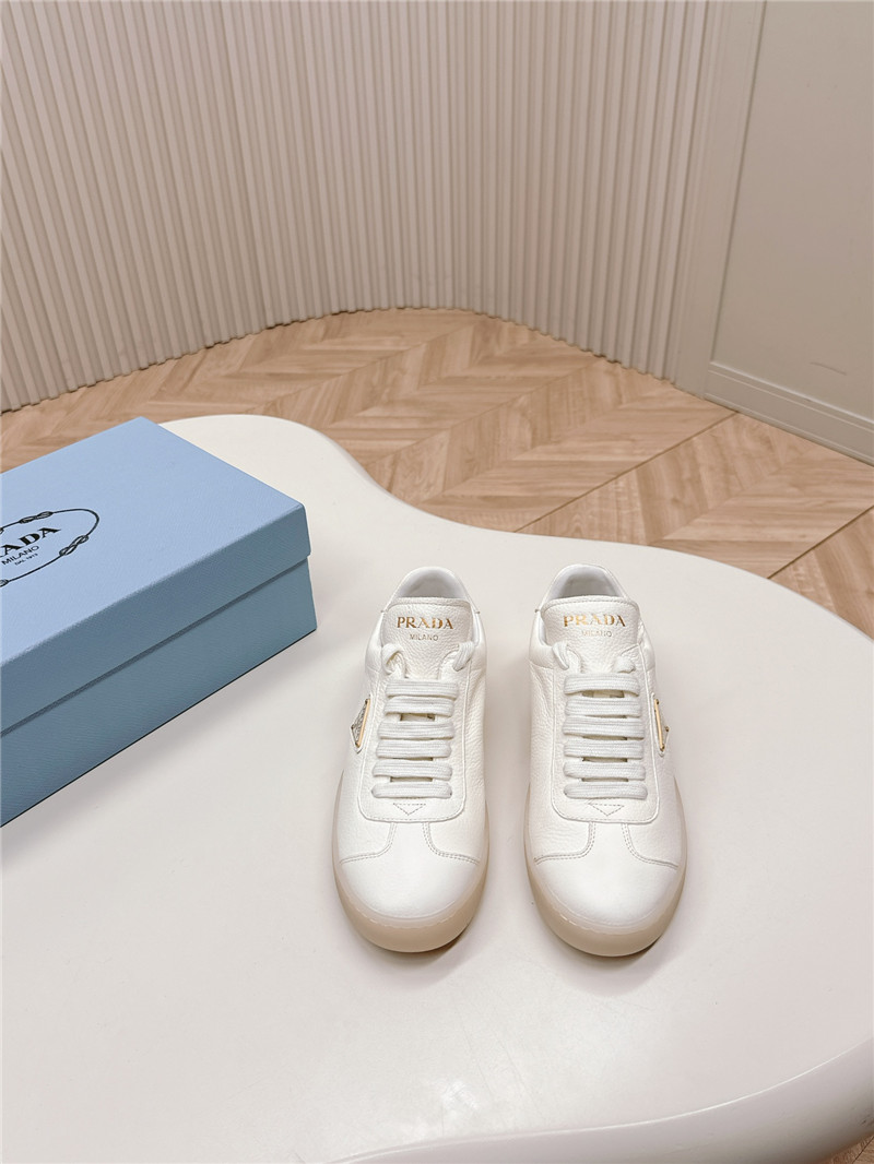 Pra*a white leather sneakers for women
