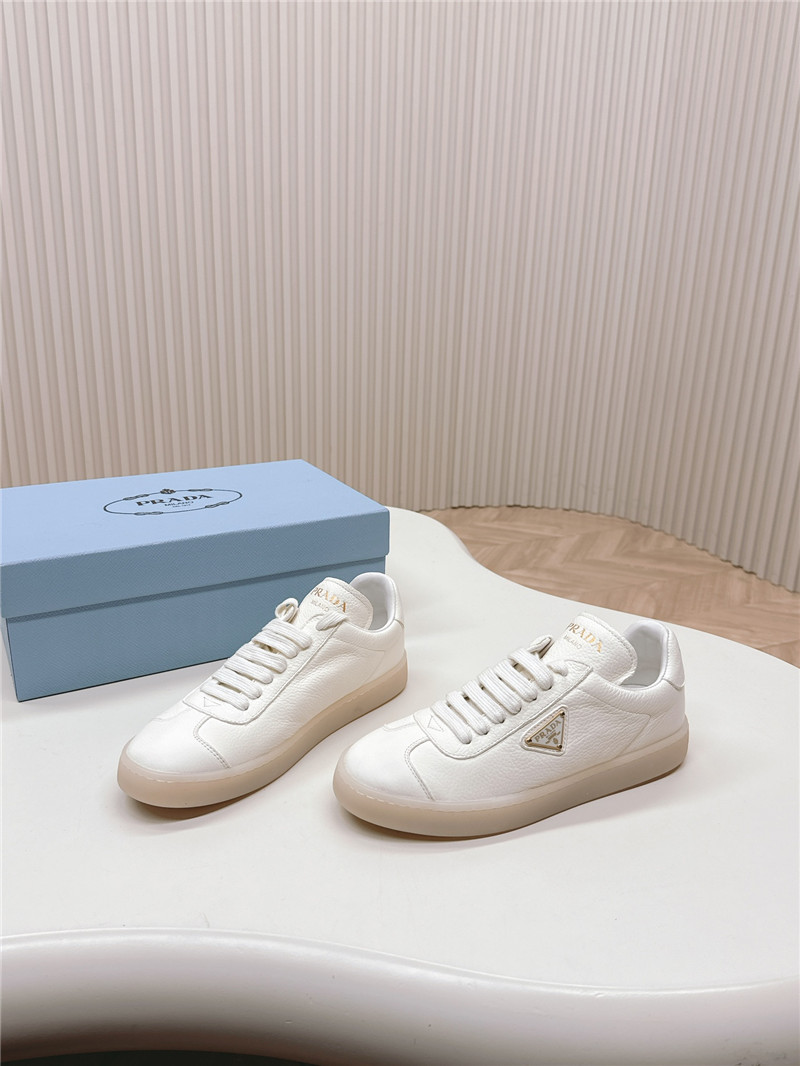 Pra*a white leather sneakers for women