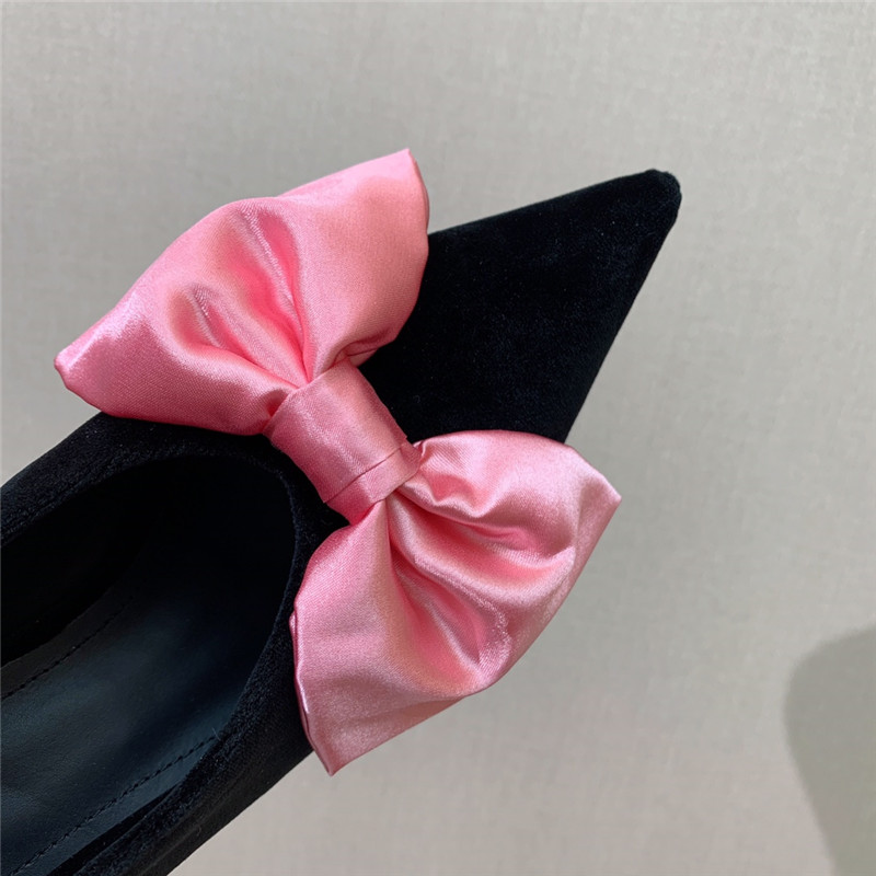 balmain bow velvet high-heeled shoes Marg*e1a replica shoes